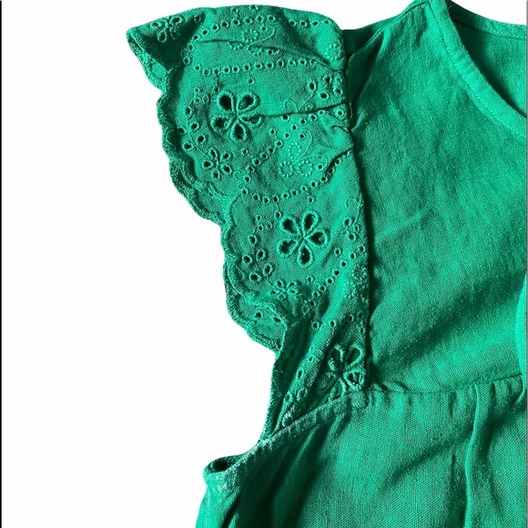 Old Navy Medium Green Linen Eyelet Dress - Picture 10 of 11